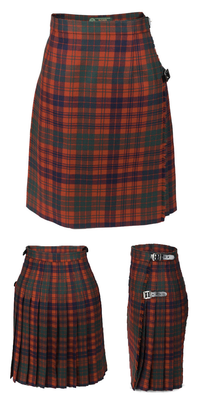Skirt, Ladies Kilted (Apron Front), Ross Tartan